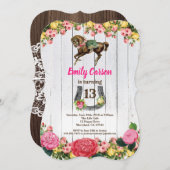 Paardenuitnodiging pony Rijden Verjaardag Uitnodig Kaart (Voorkant / Achterkant)