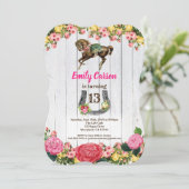 Paardenuitnodiging pony Rijden Verjaardag Uitnodig Kaart (Staand voorkant)