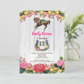 Paardenuitnodiging voor het achterrijden van paard kaart (Staand voorkant)