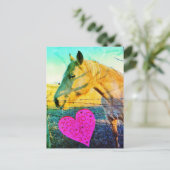Paardenvalentijn  reto briefkaart (Staand voorkant)