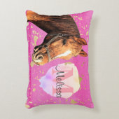 paardenvarken Paardenroze monogram Accent Kussen (Voorkant(Verticaal))