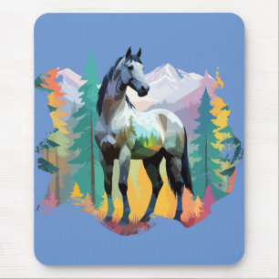 Paardenvector Art Animal in de majestueuze Natuur Muismat