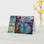 Paardenverf 2 Art Note Kaart (Gele Bloem)