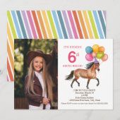 Paardenverjaardag Foto-uitnodiging // Regenboog Kaart (Voorkant / Achterkant)