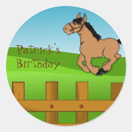 Paardenverjaardag sticker (Voorkant)
