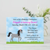 Paardenverjaardag uitnodiging voor meisjes (Staand voorkant)