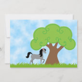 Paardenverjaardag uitnodiging voor meisjes (Achterkant)