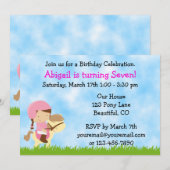 Paardenverjaardag uitnodiging voor meisjes (Voorkant / Achterkant)