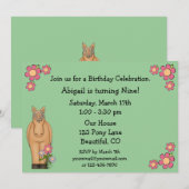 Paardenverjaardag uitnodiging voor meisjes (Voorkant / Achterkant)