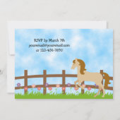 Paardenverjaardag uitnodiging voor meisjes (Achterkant)