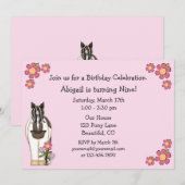 Paardenverjaardag uitnodiging voor meisjes (Voorkant / Achterkant)