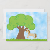 Paardenverjaardag uitnodiging voor meisjes (Achterkant)