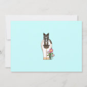 Paardenverjaardag uitnodiging voor meisjes (Achterkant)