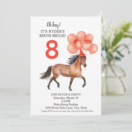 Paardenverjaardag // Verrood elke leeftijdsdownloa Kaart (Staand voorkant)