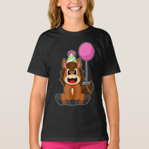 Paardenverjaardagsfeestballon pet t-shirt