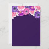 Paardenverjaardagsuitnodiging, roze paars goud kaart (Achterkant)