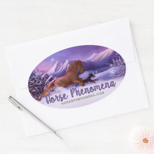 Paardenverschijnselen Winter Sticker (Envelop)