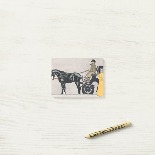Paardenvervoer (1898) door Edward Penfield. Post-it® Notes (Op bureau)