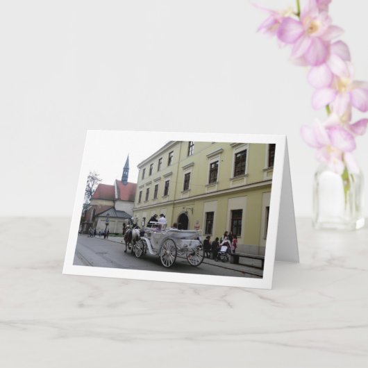 Paardenvervoer in Krakau, Polen Kaart (Orchidee)