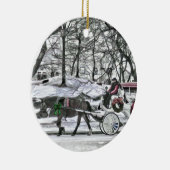 Paardenvervoer in New York City Keramisch Ornament (Rechts)