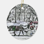 Paardenvervoer in New York City Keramisch Ornament (Links)