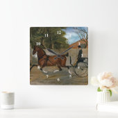  paardenvervoer schilderen vierkante klok (Huis)