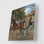  paardenvervoer schilderen vierkante klok (Hoek)