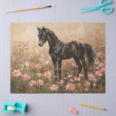 Paardenveulen met Blush Roze Bloemen Decoupage Tissuepapier (Craft)