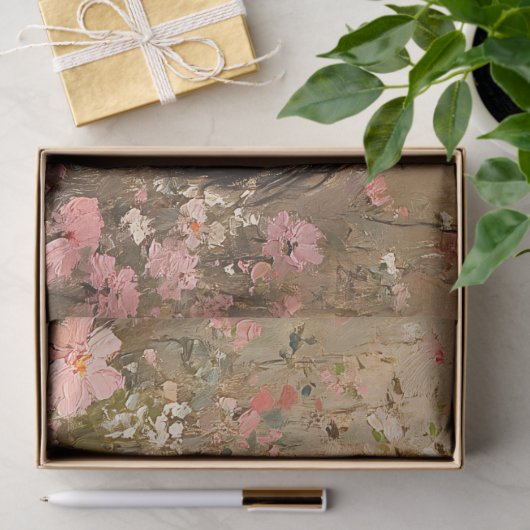 Paardenveulen met Blush Roze Bloemen Decoupage Tissuepapier (Geschenk)