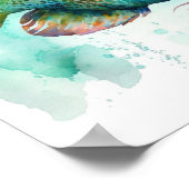 Paardenvis in het poster van de waterverf (Hoek)