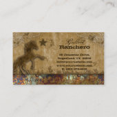 PaardenVisitekaartje Westerne Vintage Damask Rust Visitekaartje (Achterkant)