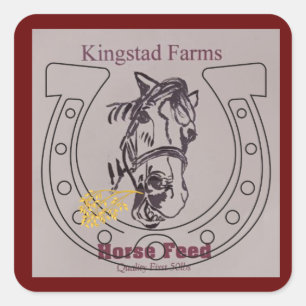 paardenvoer vierkante sticker