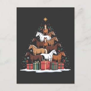 Paardenvormige kerstboom Equine Xmas Uitnodiging Briefkaart