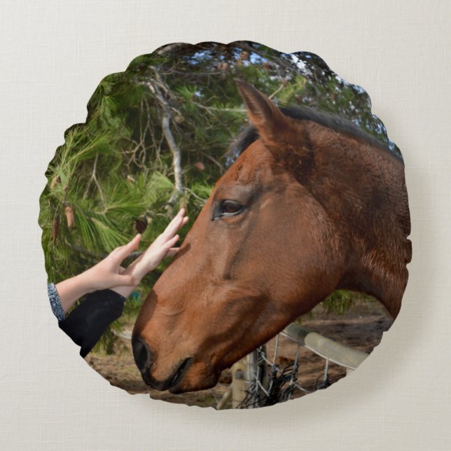 Paardenvriend voor altijd, rond kussen (Voorkant)