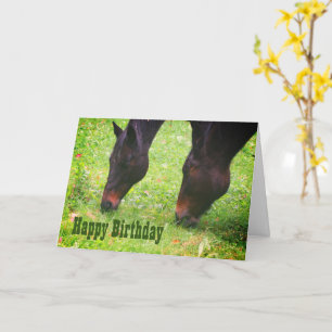 Paardenvrienden Grazing Animal Birthday Kaart