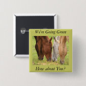 Paardenvrienden Vierkante Button 5,1 Cm (Voorkant /achterkant)