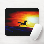 Paardenvrijheid runnen roept Abstracte kunst Sjabl Muismat (Met muis)