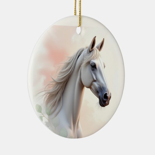 Paardenvrouw Ze is schoonheid en Grace Water Keramisch Ornament (Rechts)