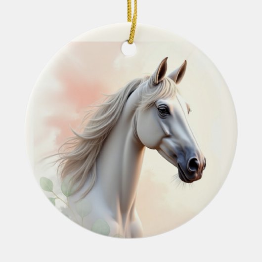 Paardenvrouw Ze is schoonheid en Grace Water Keramisch Ornament (Voorkant)