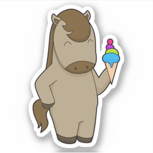 Paardenwafelijs Sticker (Voorkant)