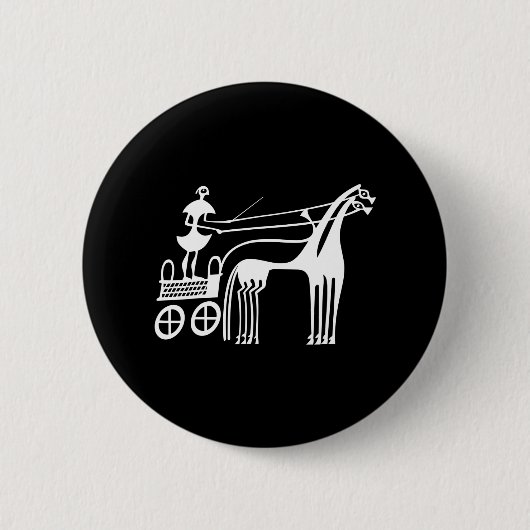 Paardenwagen Harnas Racing Griekse kunst Ronde Button 5,7 Cm (Voorkant)