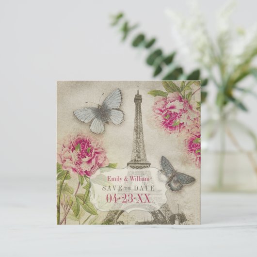  paardenweddenschappen in Parijs sparen de datum Save The Date (Staand voorkant)