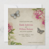  paardenweddenschappen in Parijs sparen de datum Save The Date (Achterkant)