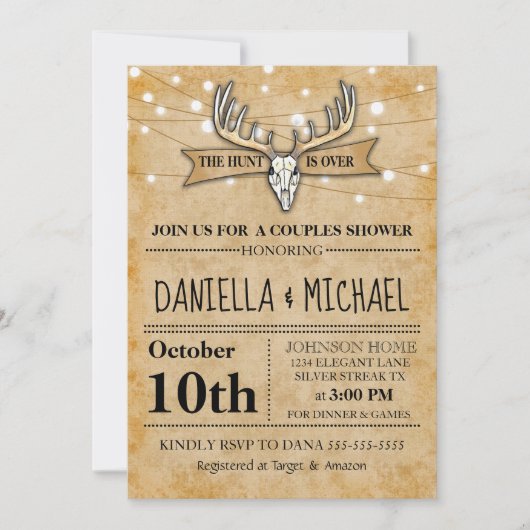 Paardenweduwenshunt is over bruiloft kaart (Voorkant)