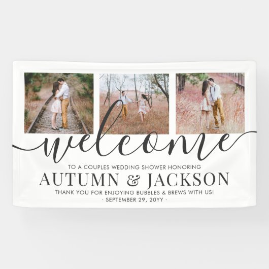 Paardenweduwnaar Elegant 3 Foto Welkom Spandoek (Horizontaal)