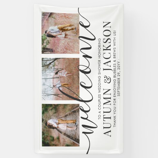 Paardenweduwnaar Elegant 3 Foto Welkom Spandoek (Verticaal)