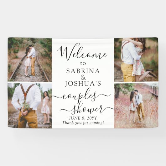 Paardenweduwnaar Elegant 4 Foto Welkom Spandoek (Horizontaal)