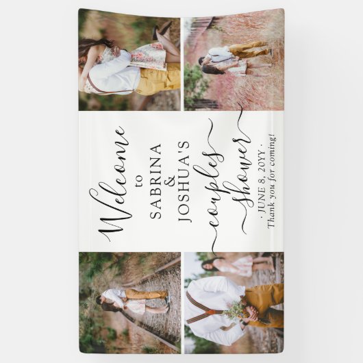 Paardenweduwnaar Elegant 4 Foto Welkom Spandoek (Verticaal)