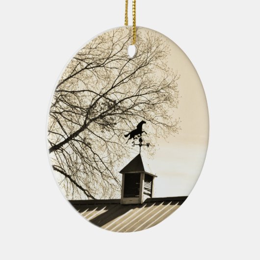 Paardenweerstand Vane sepia Keramisch Ornament (Rechts)