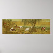 Paardenweiden in de buitenwijken Fine Art Poster (Voorkant)